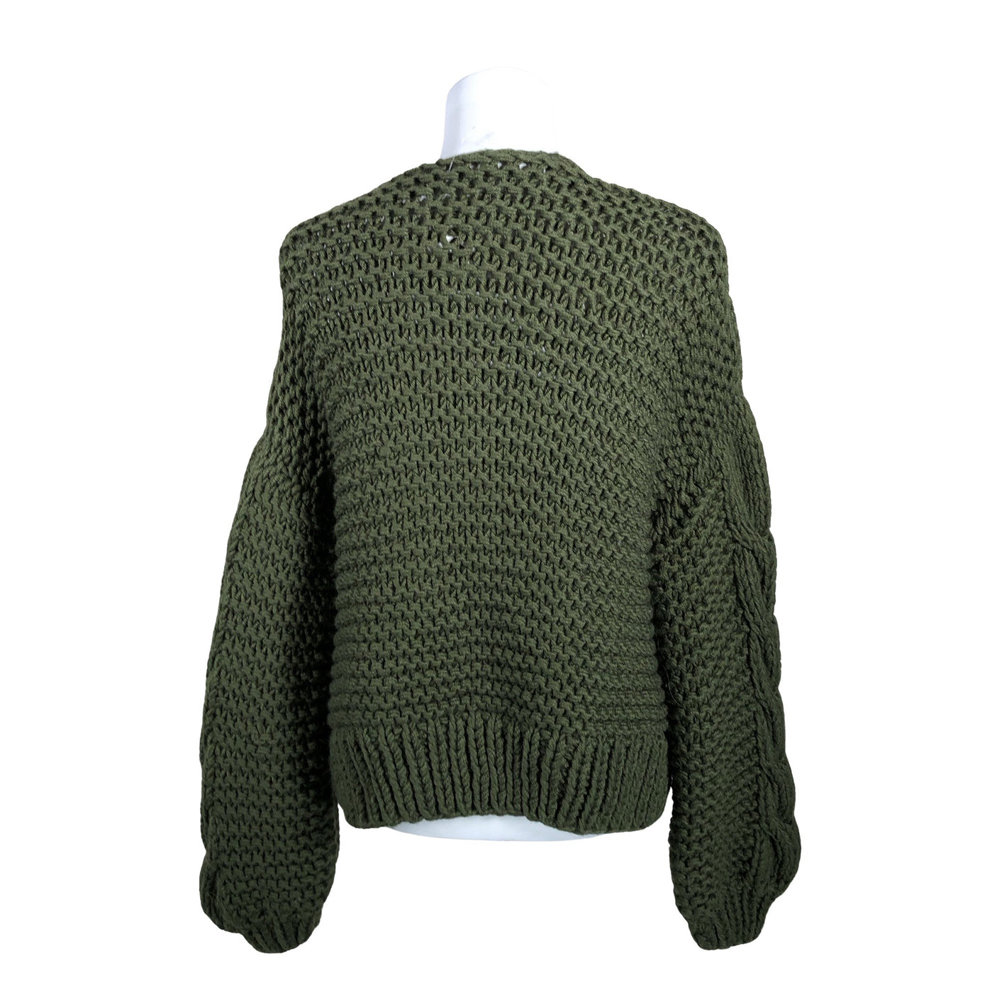 Naisten Handmade - Neuletakki, koko 38 - Vihreä (2)