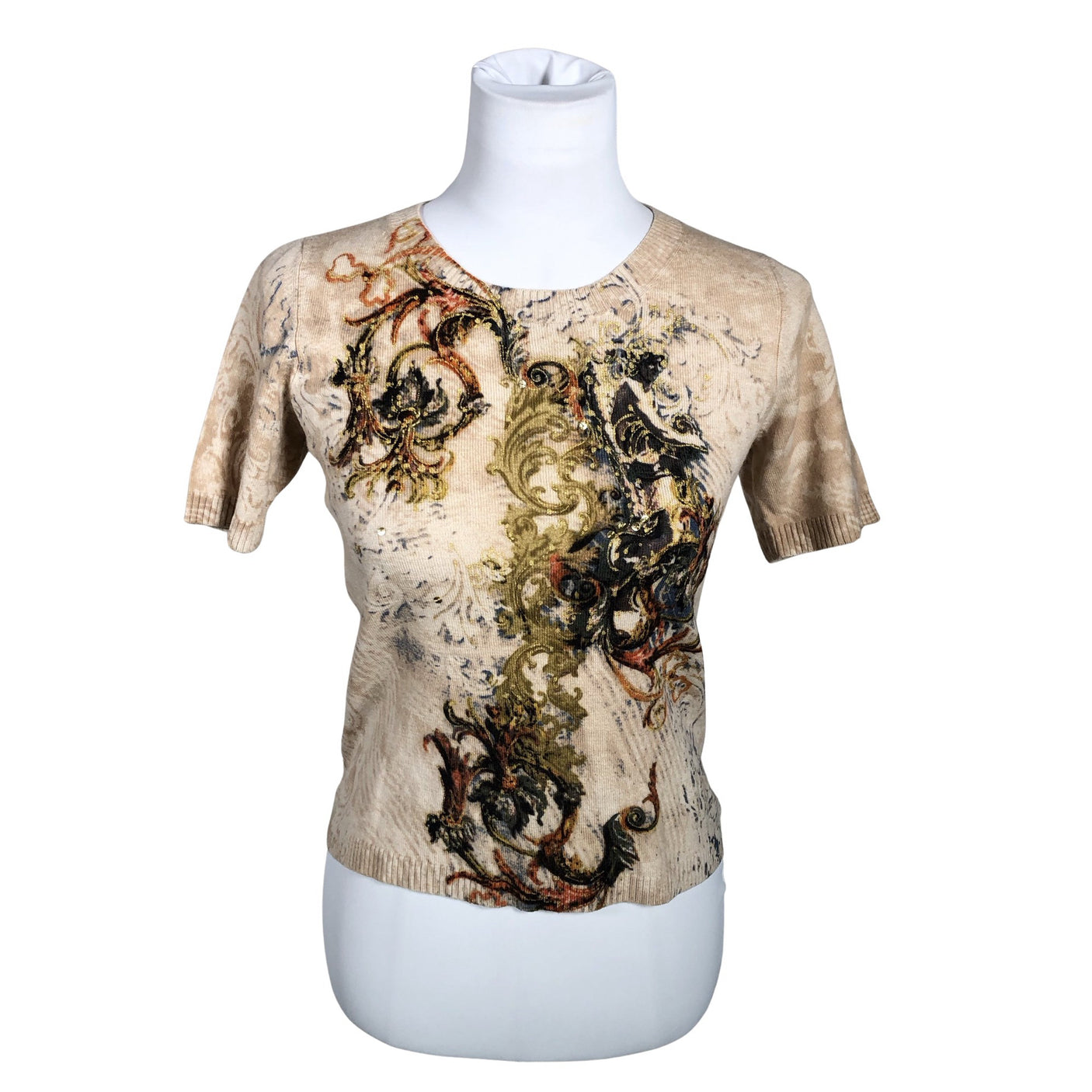 Naisten Elegance - Neuletakki, koko 38 - Beige (2)