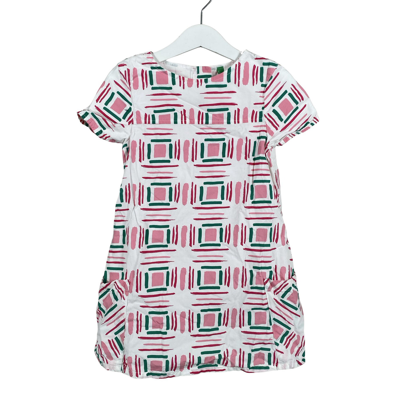 Tyttöjen Benetton - Kangasmekko, koko 104 - 110 - Valkoinen (1)
