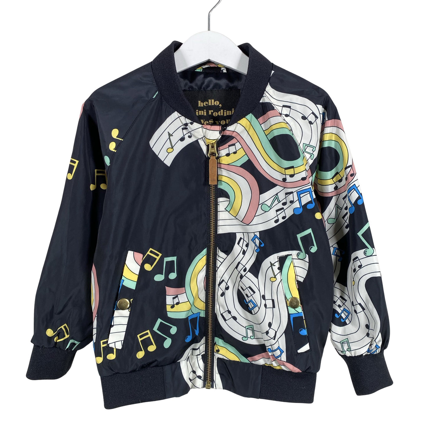 Unisex Mini Rodini - Ulkoilutakki, koko 104 - 110 - Musta (1)