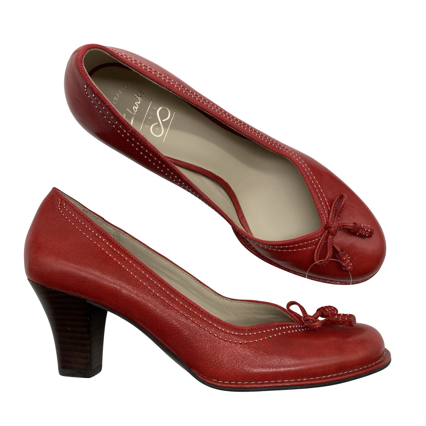 Naisten Clarks - Korkokengät, koko 41 - Punainen (1)