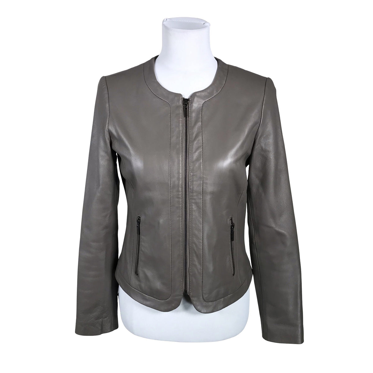 Naisten Global - Nahkatakki, koko 36 - Beige (1)