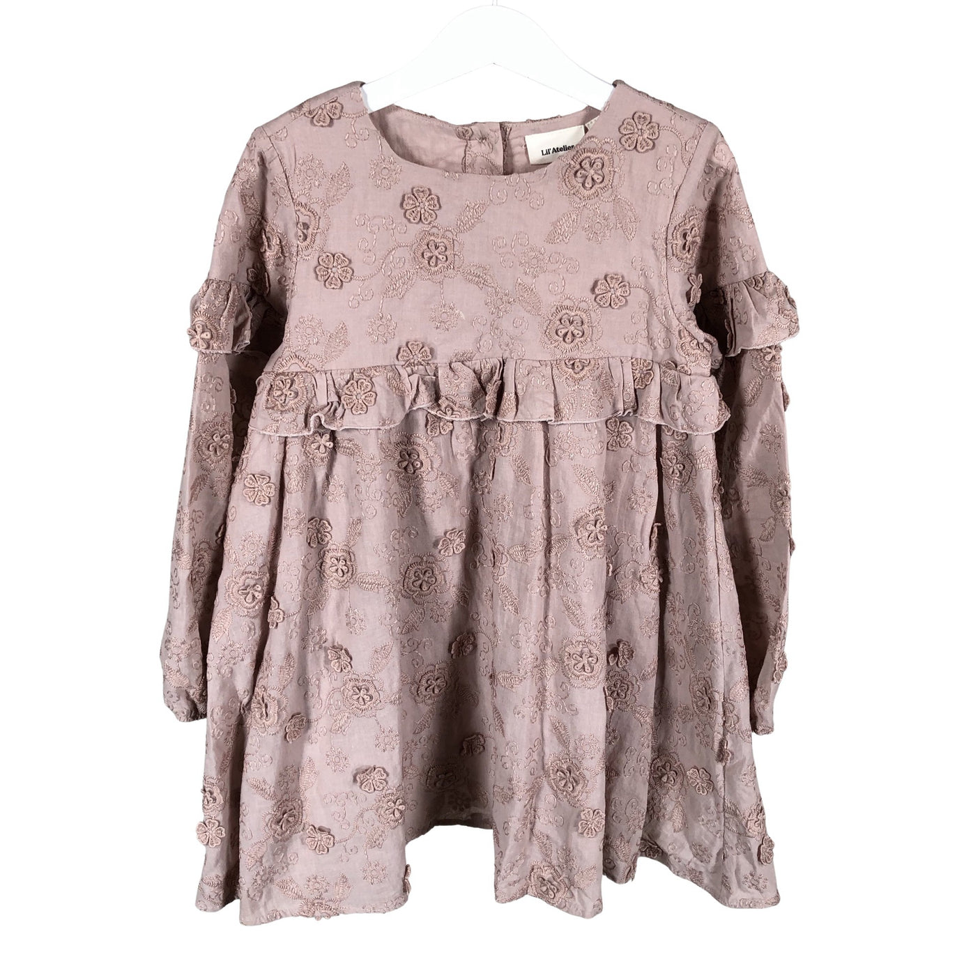 Tyttöjen Lil ´Atelier - Kangasmekko, koko 116 - 122 - Vaaleanpunainen (1)