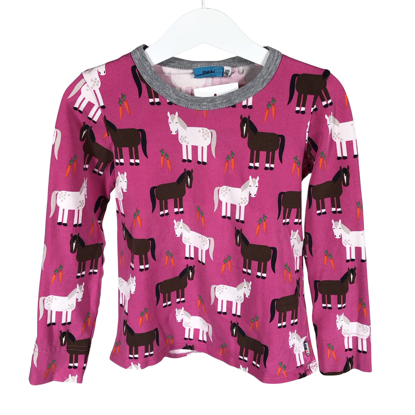 Tyttöjen me&i - Trikoopaita, koko 110 - 116 - Pinkki (1)