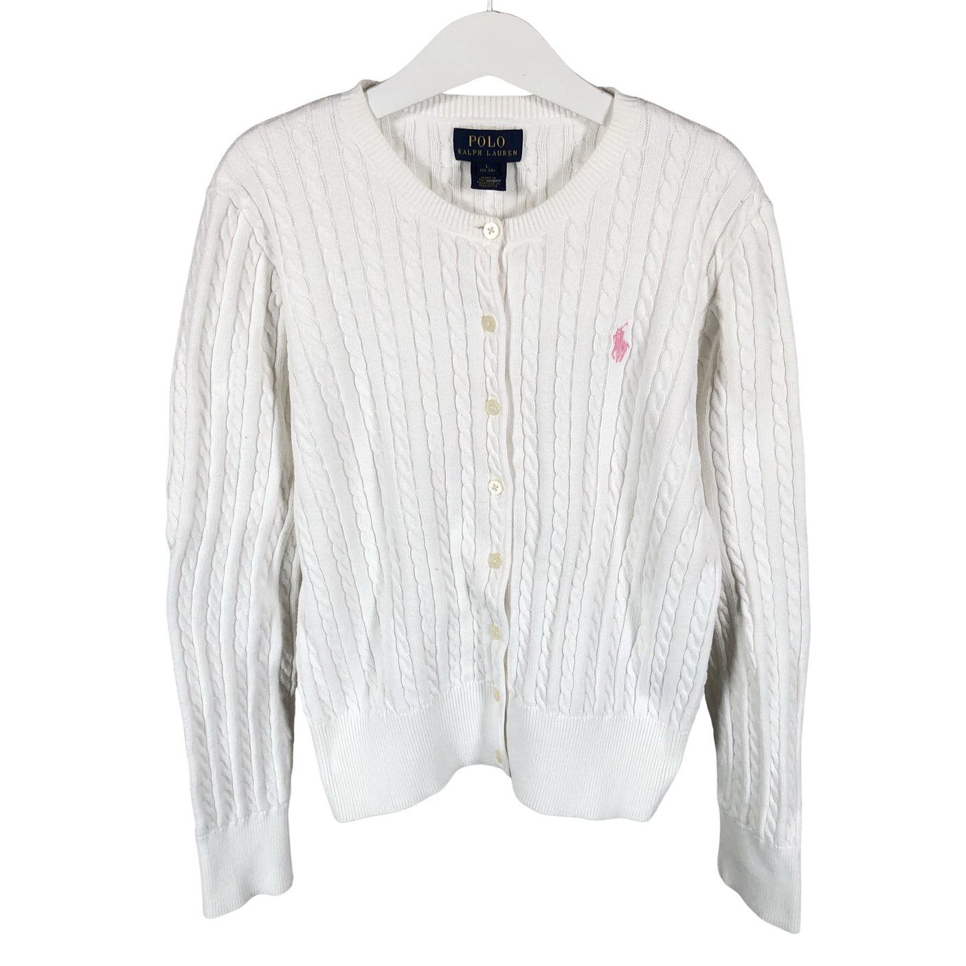 Tyttöjen Polo Ralph Lauren - Neuletakki, koko 152 - 158 - Valkoinen (1)