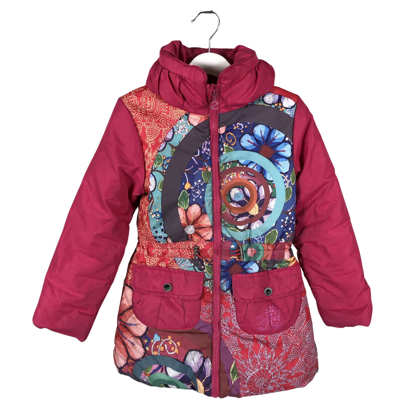 Tyttöjen Desigual - Toppatakki, koko 110 - 116 - Pinkki (1)