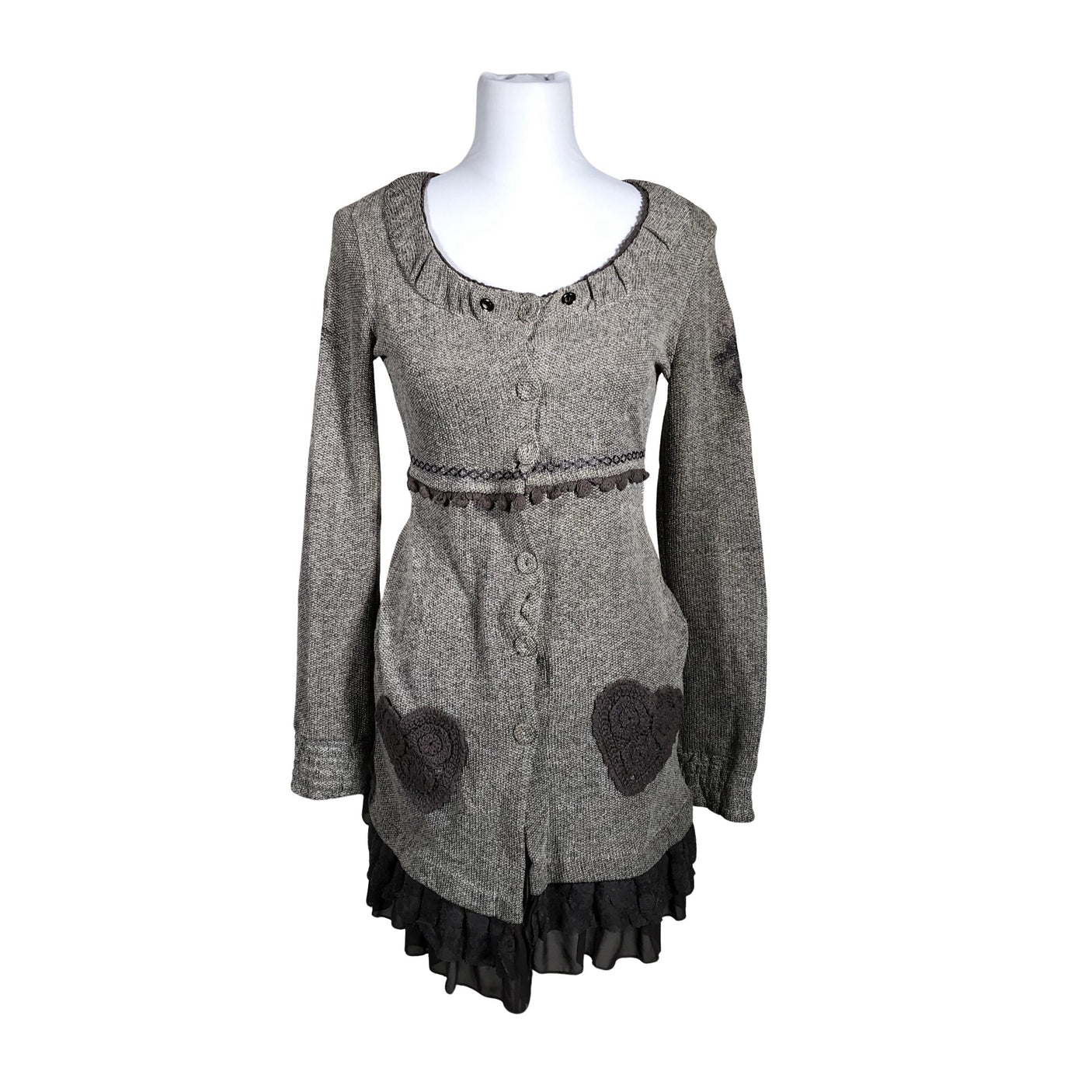 Naisten Cream - Neuletakki, koko 36 - Harmaa (1)