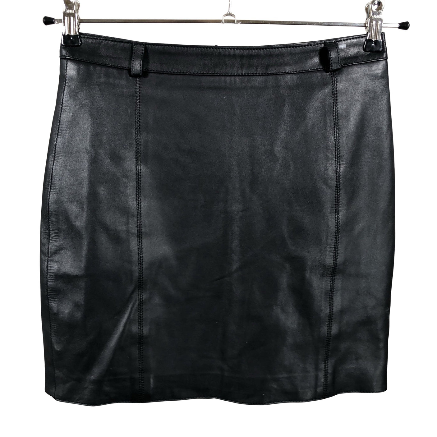 Naisten Massimo Dutti - Nahkahame, koko 34 - Musta (1)