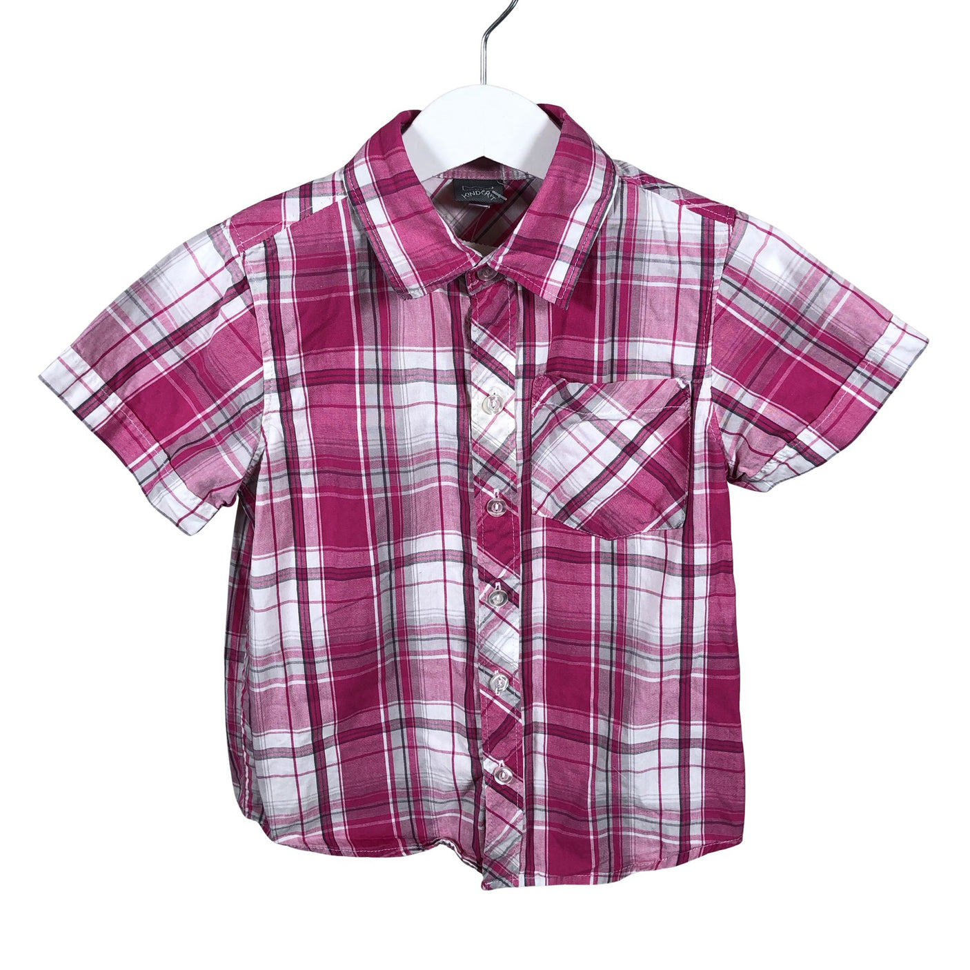 Poikien Kinderit - Kauluspaita, koko 110 - 116 - Pinkki (1)