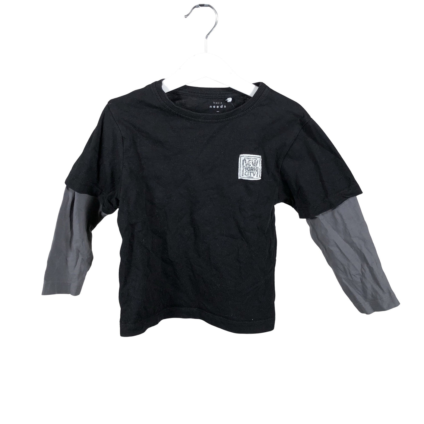 Unisex Name It - Trikoopaita, koko 104 - 110 - Musta (1)