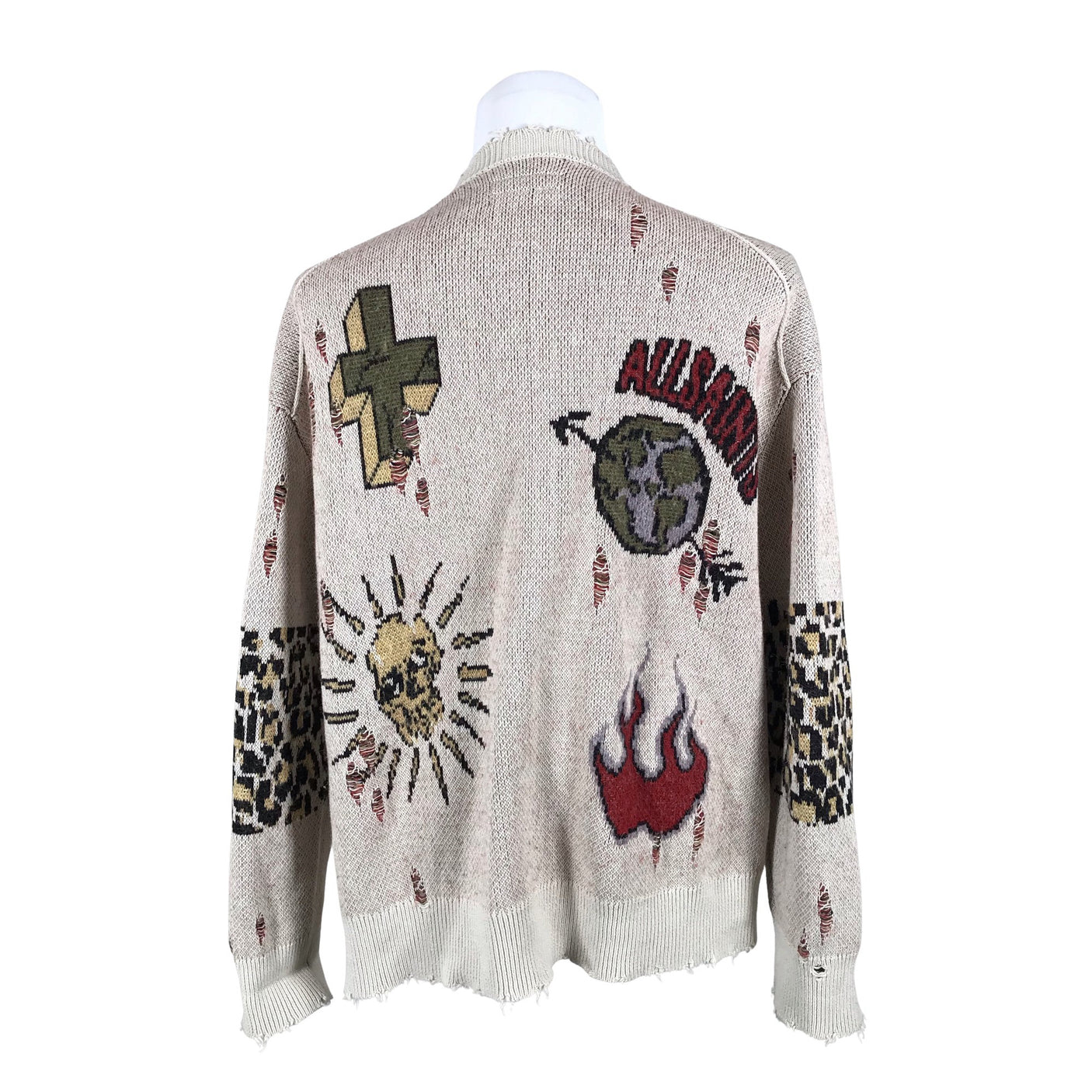 Miesten All Saints - Neuletakki, koko L - Beige (3)