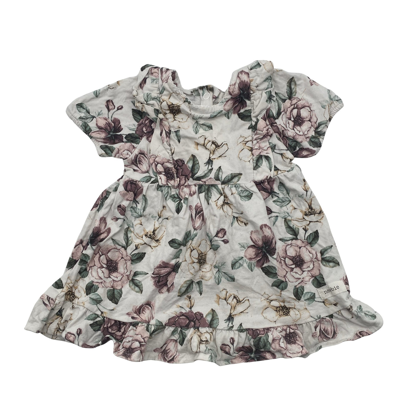 Tyttöjen Newbie - Trikoomekko, koko 62 - 68 - Valkoinen (1)