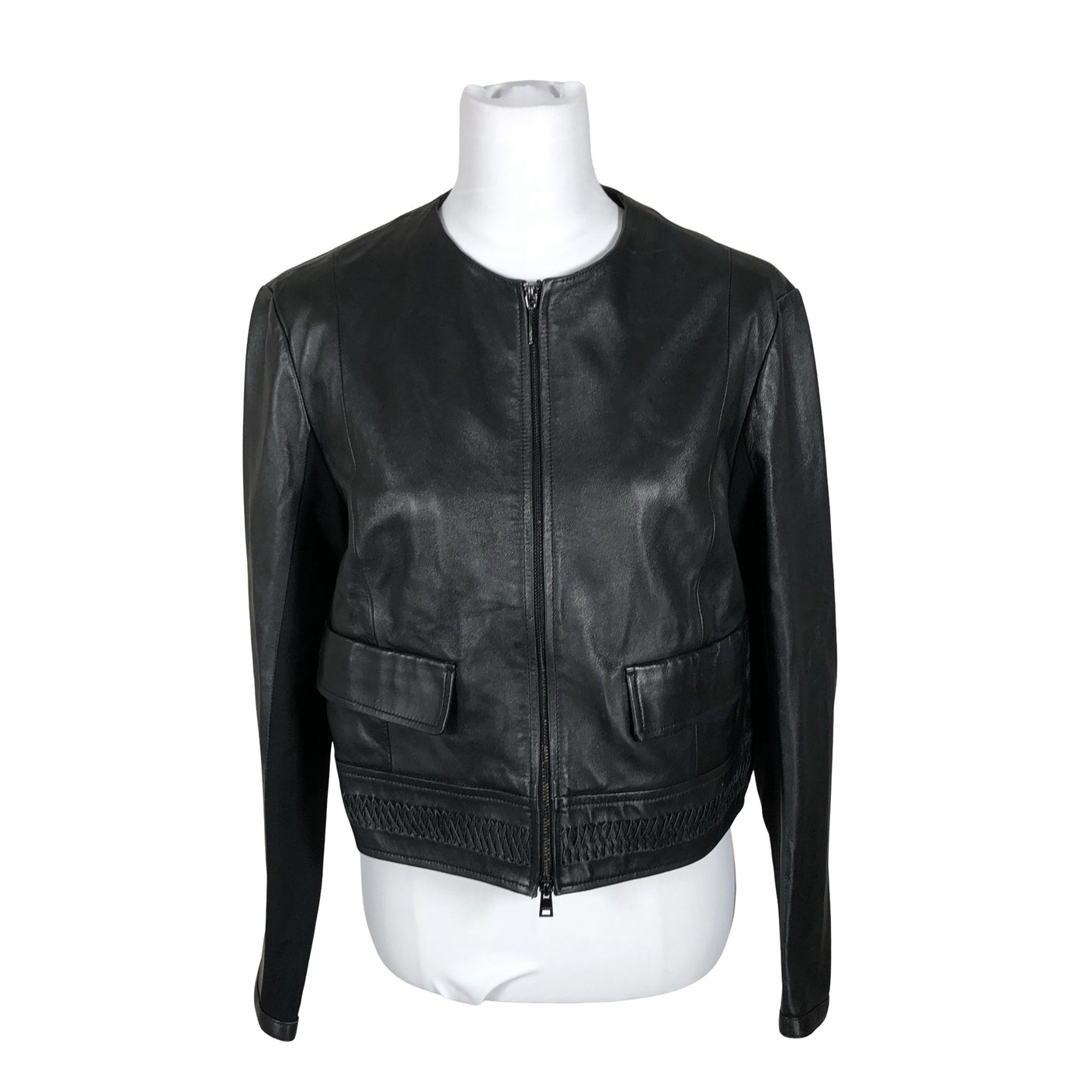 Naisten Marc Cain - Nahkatakki, koko 40 - Musta (2)