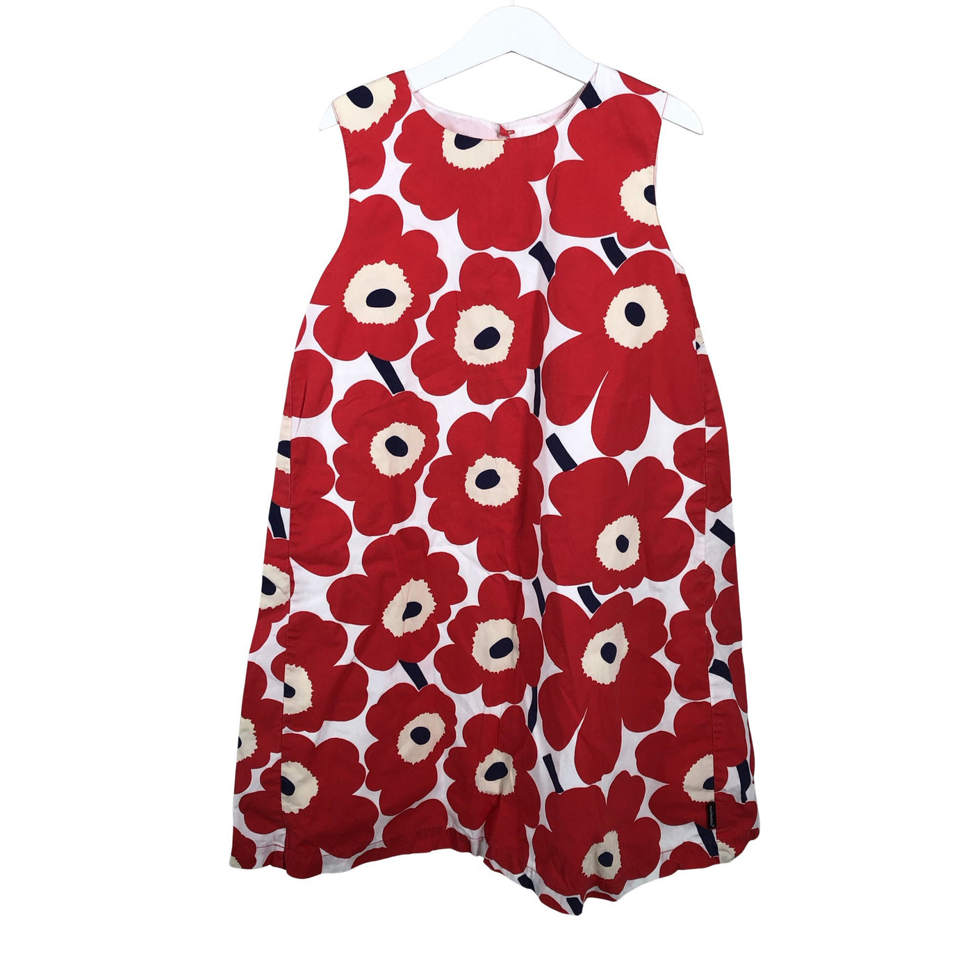 Tyttöjen Marimekko - Kangasmekko, koko 122 - 128 - Punainen (1)