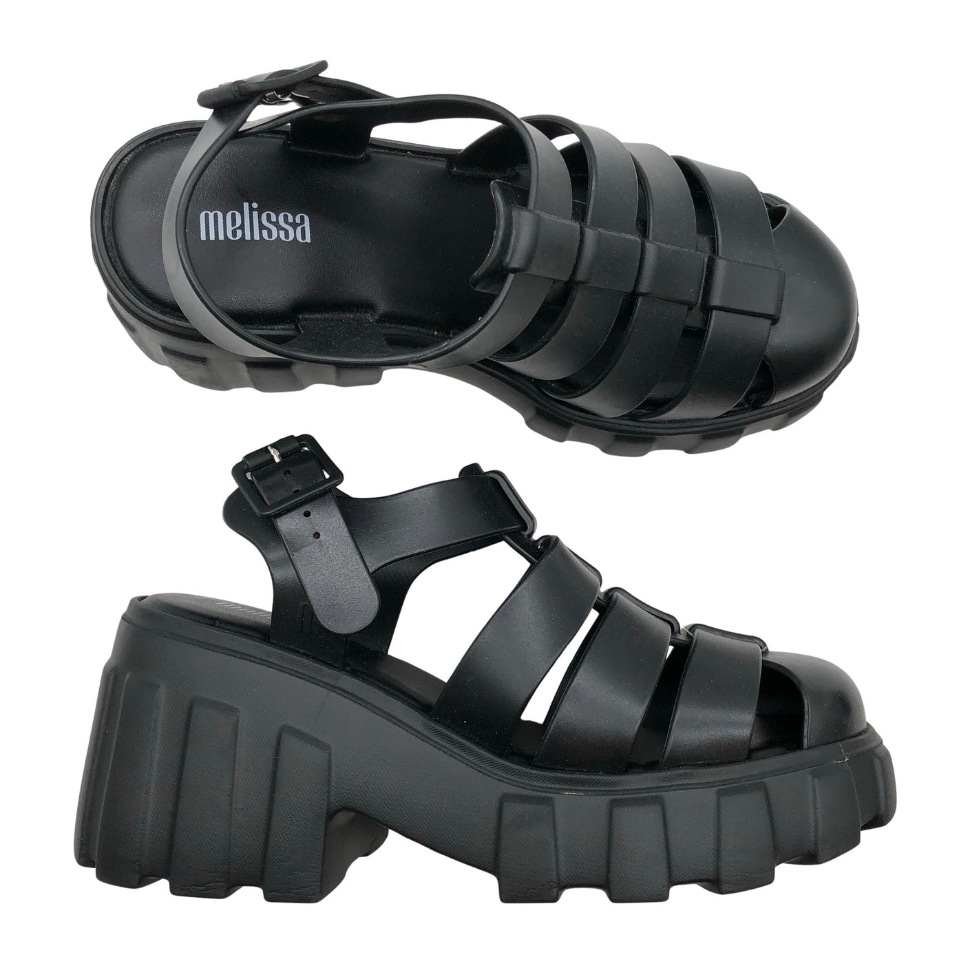 Naisten Melissa - Korolliset sandaalit, koko 37 - Musta (1)
