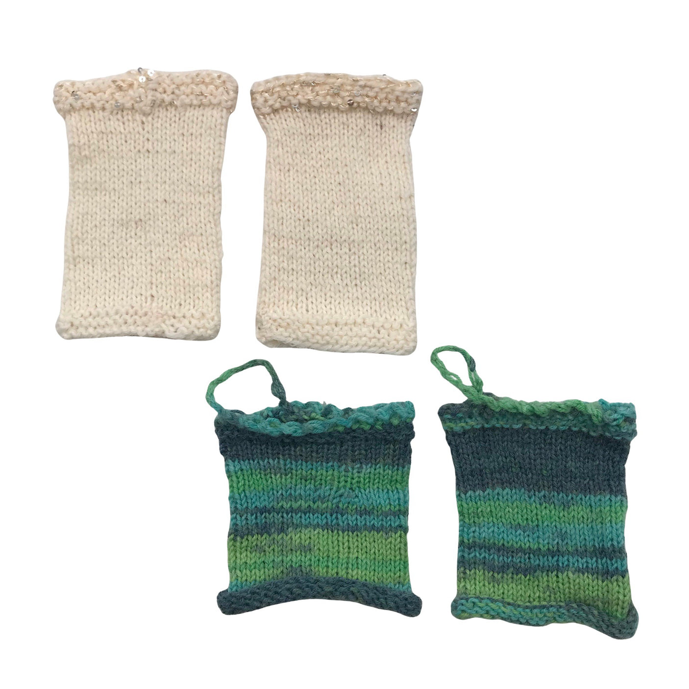 Tyttöjen Handmade - Sormikkaat, koko 5 - 8 vuotta - Luonnonvalkoinen (1)