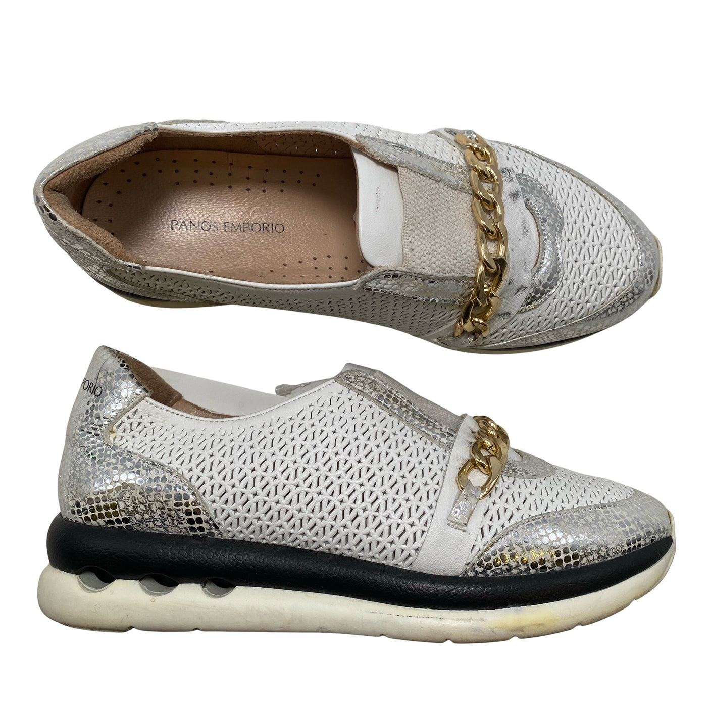 Naisten Panos Emporio - Loaferit, koko 36 - Hopea (1)