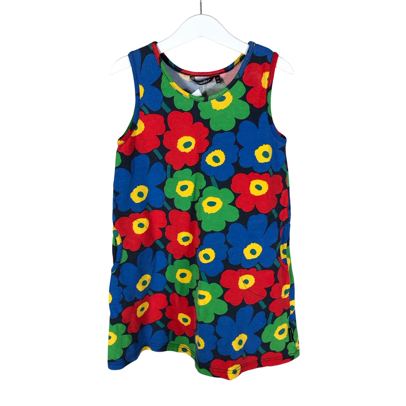 Tyttöjen Marimekko - Trikoomekko, koko 116 - 122 - Sininen (1)