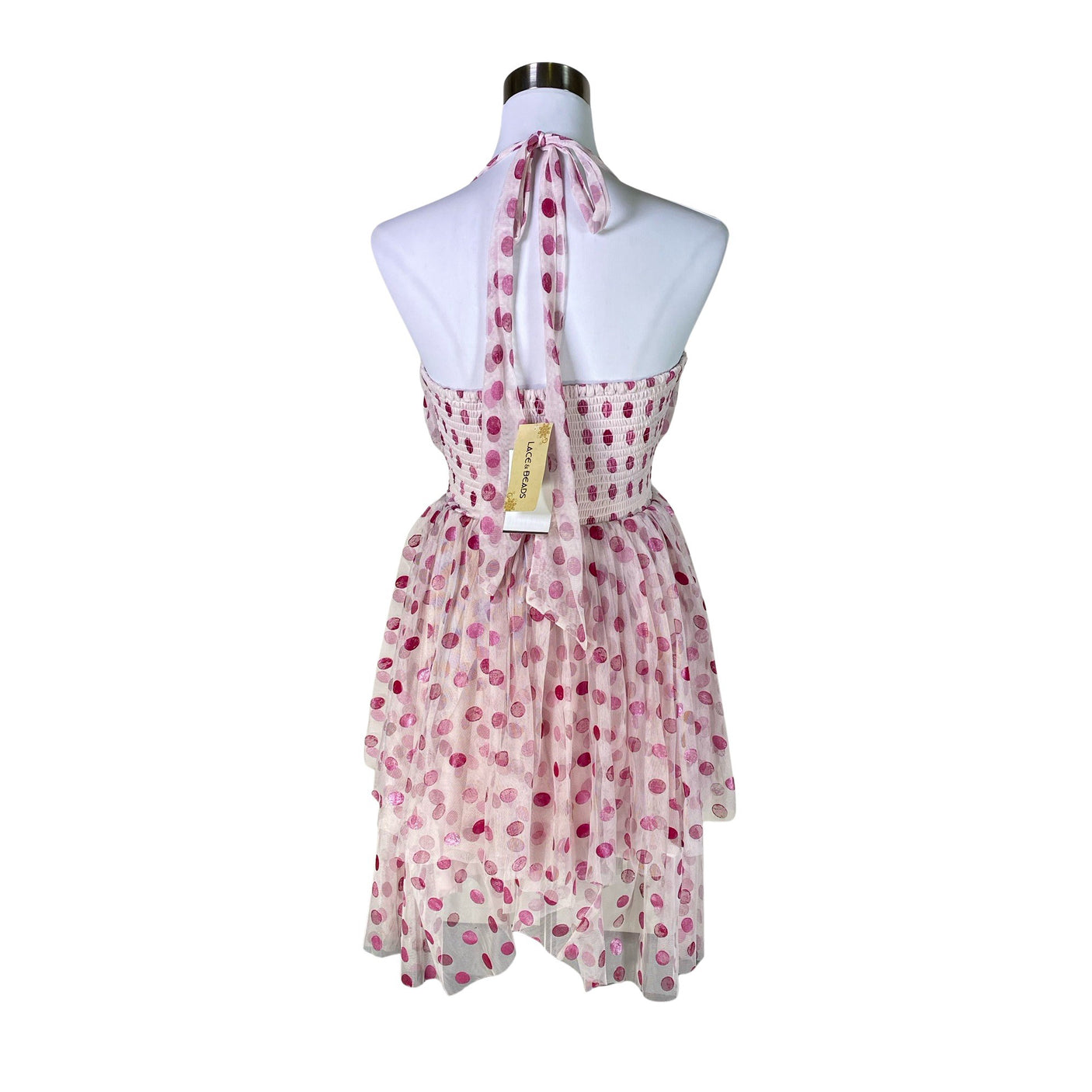 Naisten Lace & Beads - Sifonkimekko, koko 36 - Vaaleanpunainen (2)