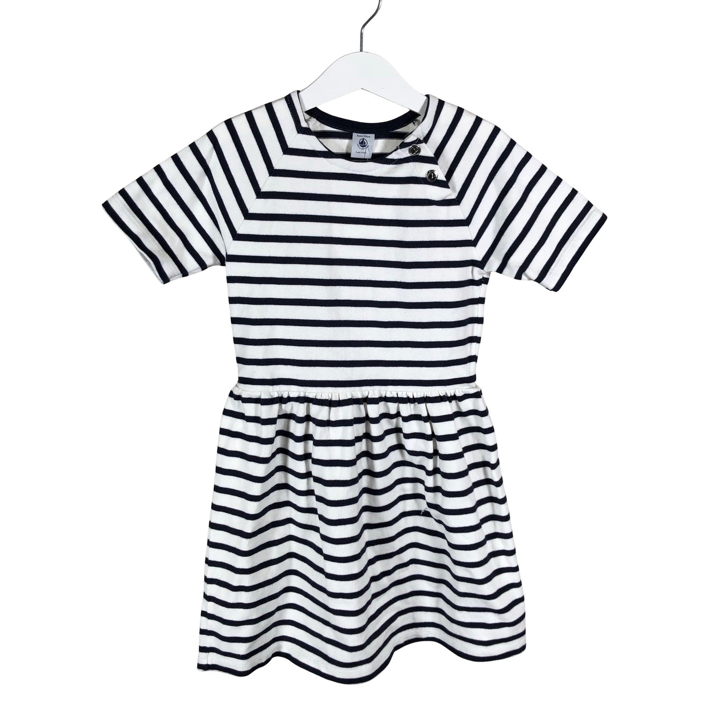 Tyttöjen Petit Bateau - Collegemekko, koko 122 - 128 - Valkoinen (1)