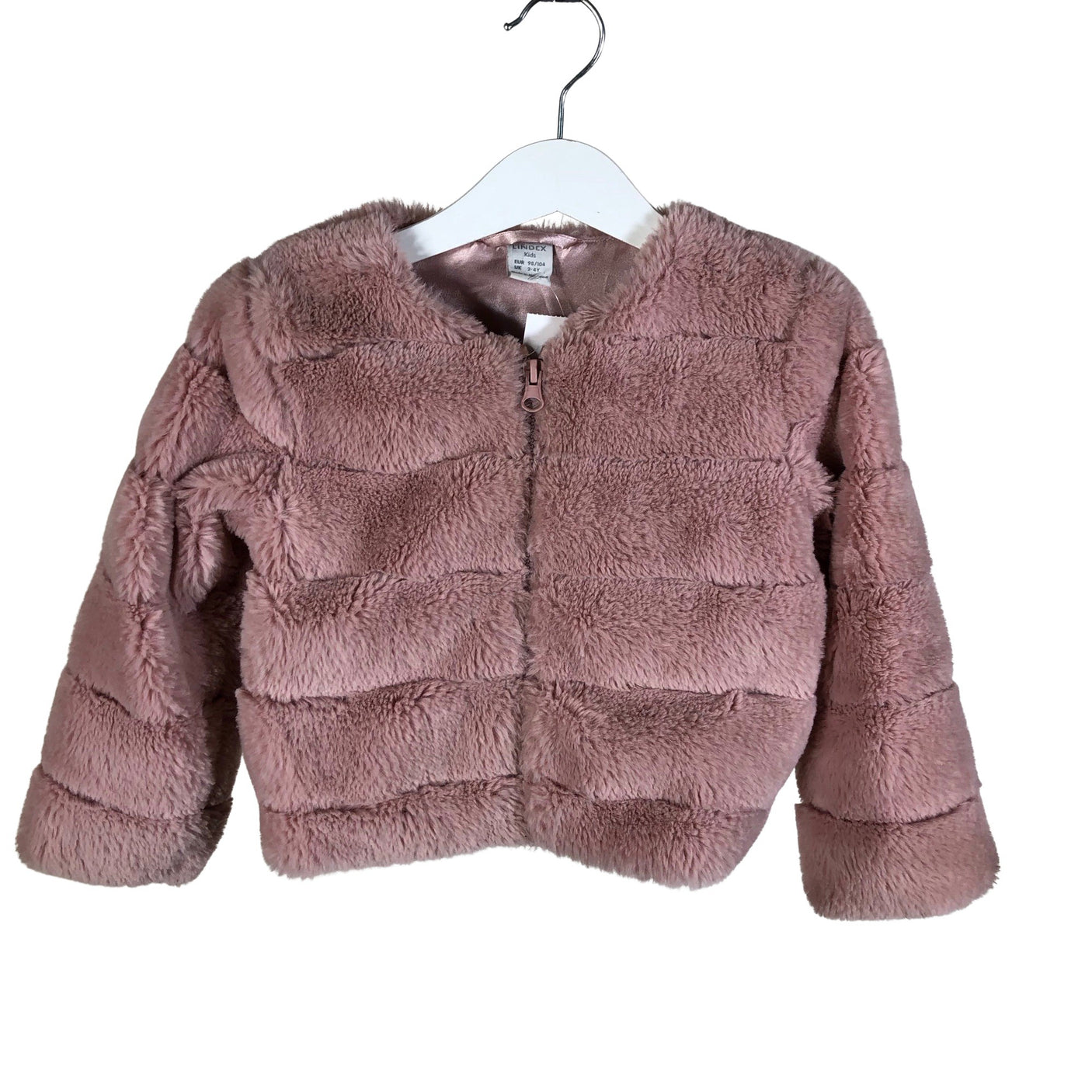 Tyttöjen Lindex - Tekoturkistakki, koko 98 - 104 - Vaaleanpunainen (1)