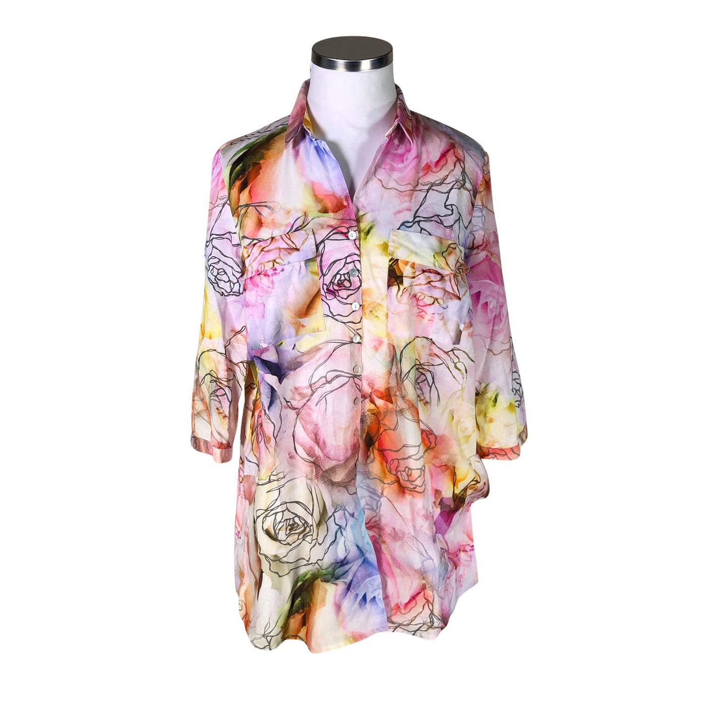 Naisten Just White - Kangastunika, koko 44 - Vaaleanpunainen (1)