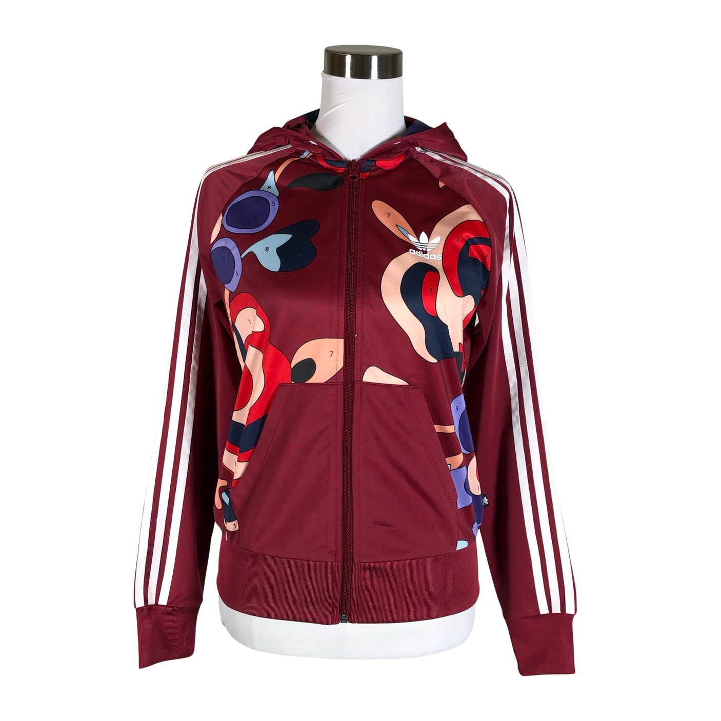 Naisten Adidas - Verryttelytakki, koko 36 - Viininpunainen (1)