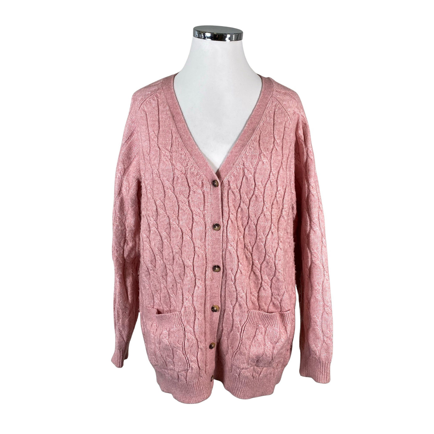 Naisten Lindex - Neuletakki, koko 42 - Vaaleanpunainen (1)