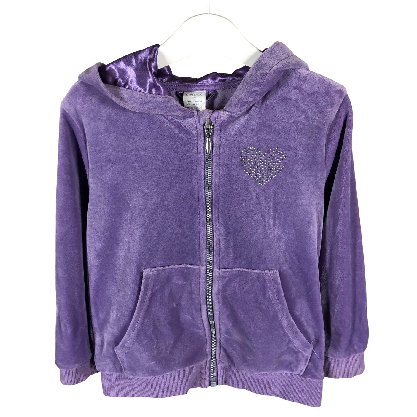 Tyttöjen Lindex - Huppari, koko 110 - 116 - Violetti (1)