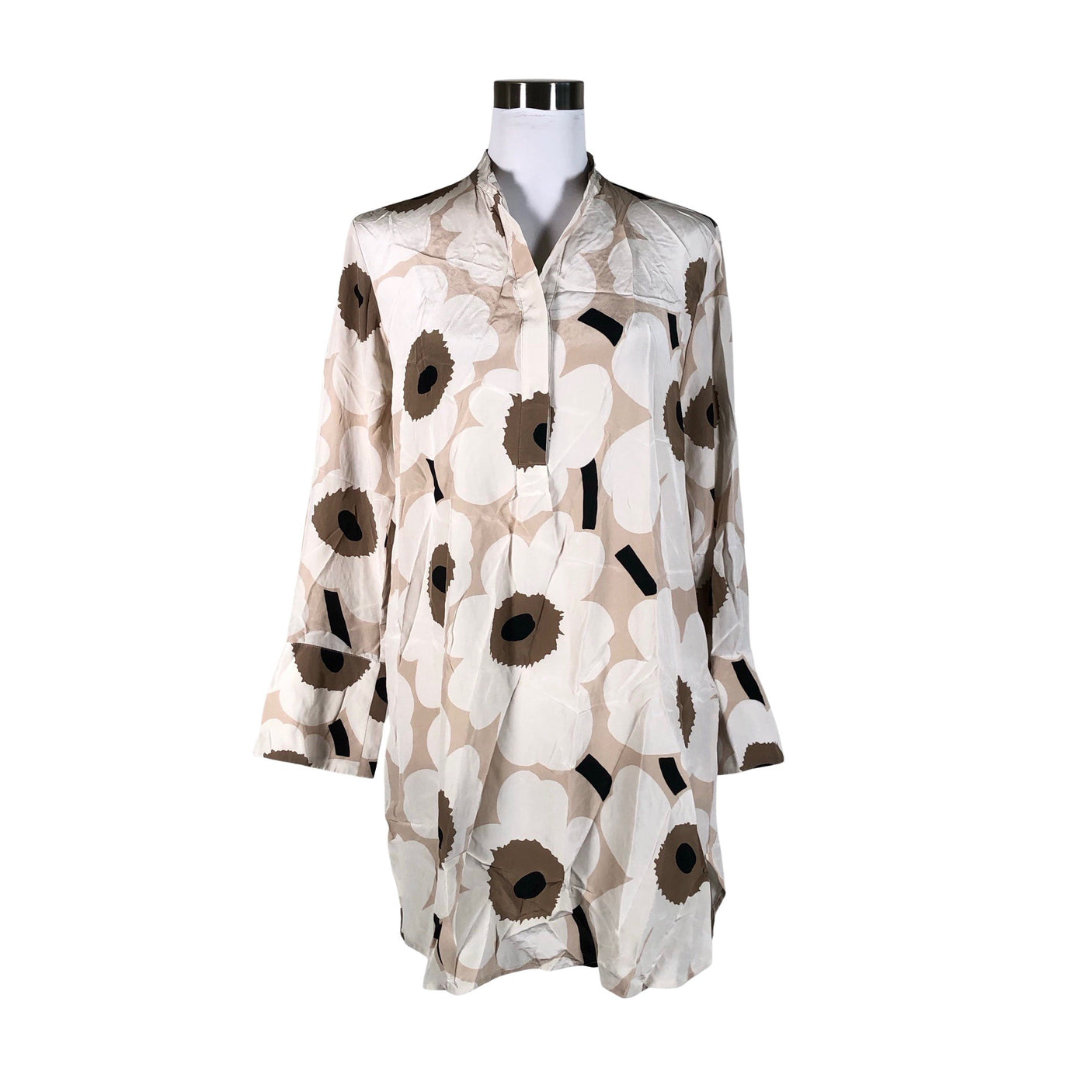 Naisten Marimekko - Sifonkimekko, koko 38 - Beige (1)