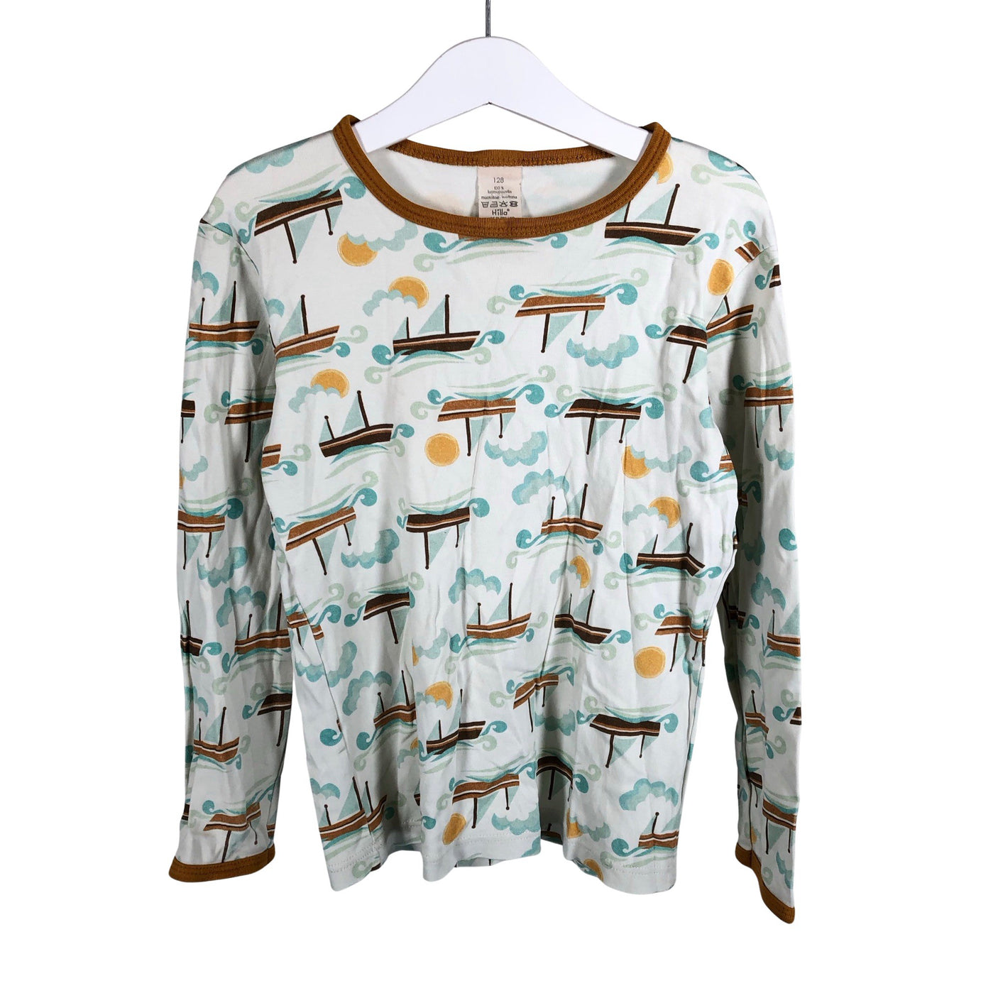 Unisex Hilla - Trikoopaita, koko 122 - 128 - Valkoinen (1)