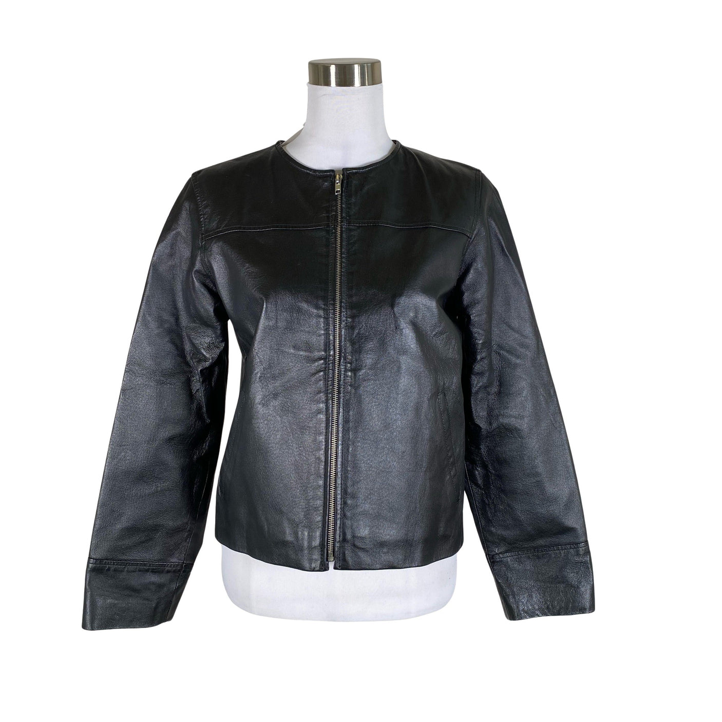 Naisten Aventura - Nahkatakki, koko 36 - Musta (1)