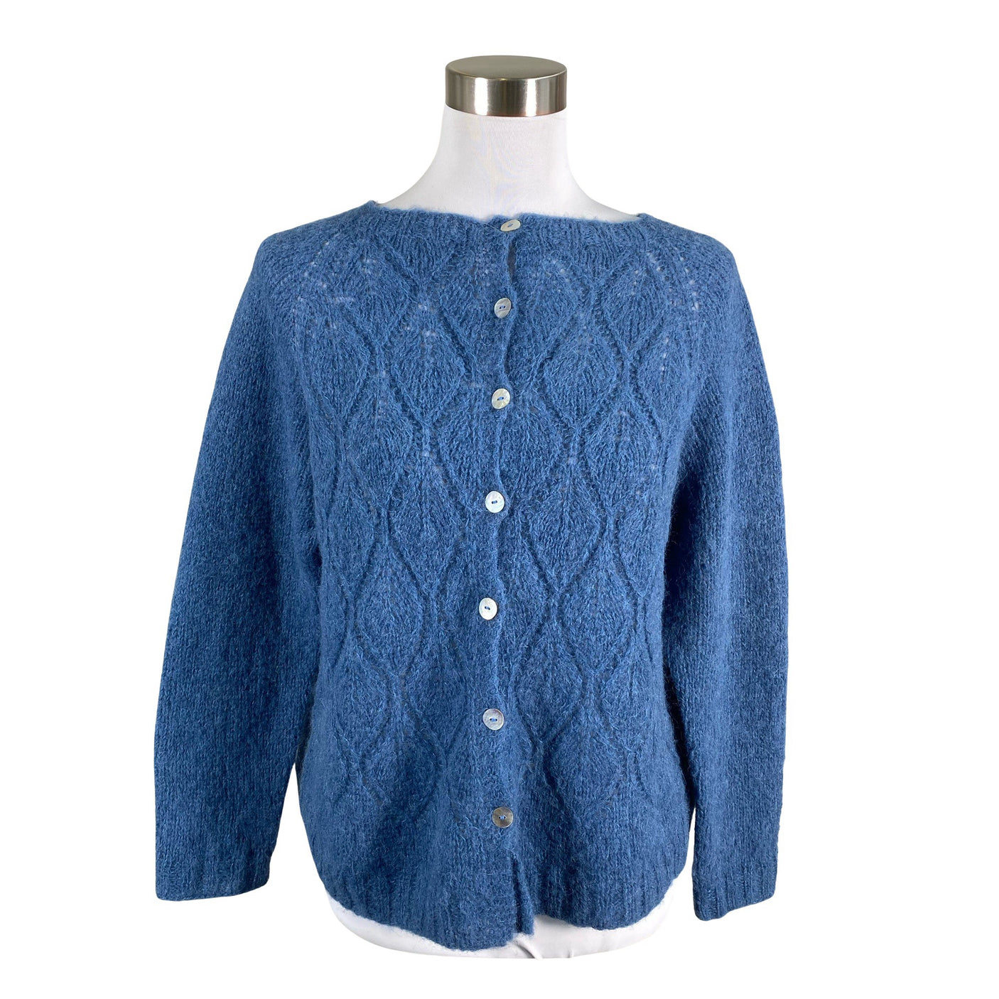 Naisten Handmade - Neuletakki, koko 40 - Sininen (1)