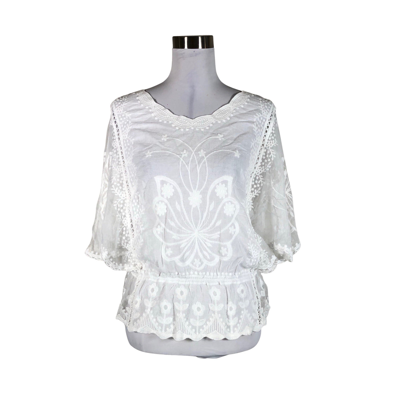 Naisten New Collection - Lyhythihainen pusero, koko 40 - Valkoinen (1)