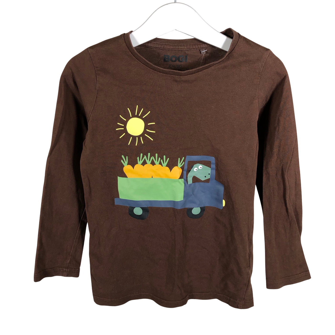 Unisex Bogi - Trikoopaita, koko 104 - 110 - Ruskea (1)