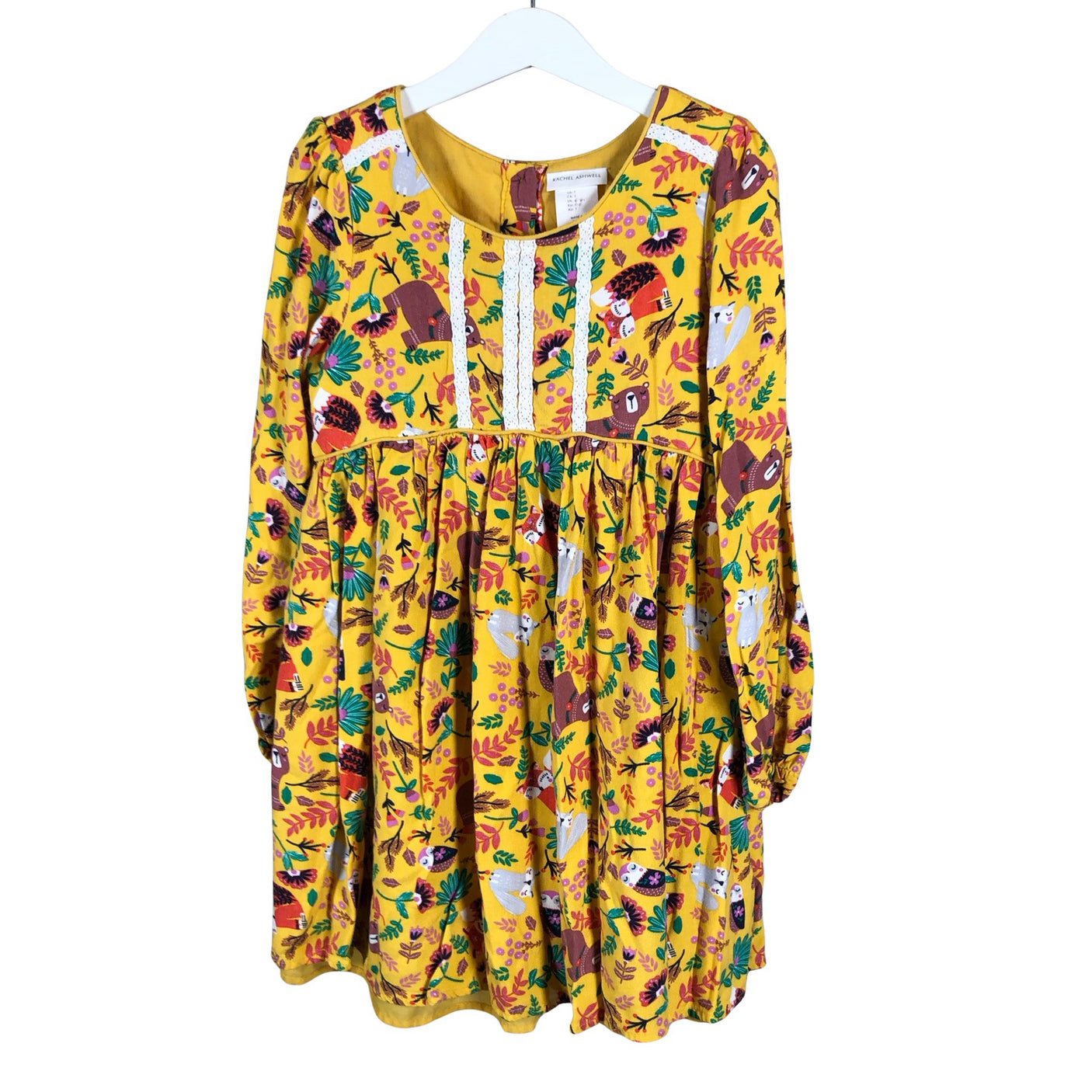 Tyttöjen Rachel Ashwell - Kangasmekko, koko 116 - 122 - Keltainen (1)