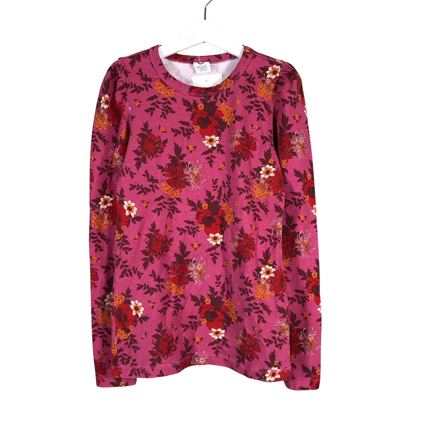 Tyttöjen Müsli - Trikoopaita, koko 128 - 134 - Pinkki (1)