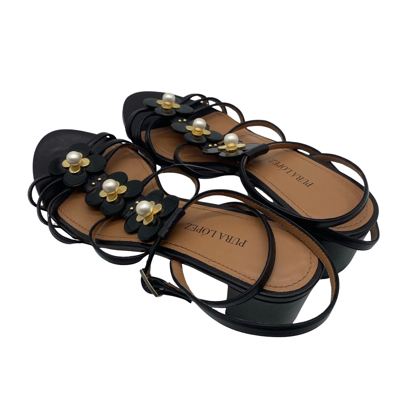 Naisten Pura López - Korolliset sandaalit, koko 38 - Musta (2)