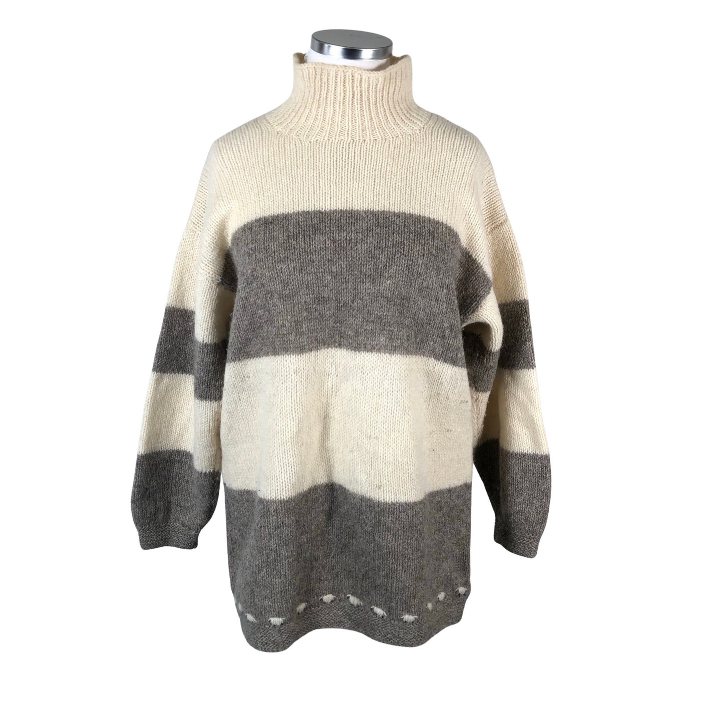 Naisten Handmade - Neuletunika, koko 42 - Luonnonvalkoinen (1)