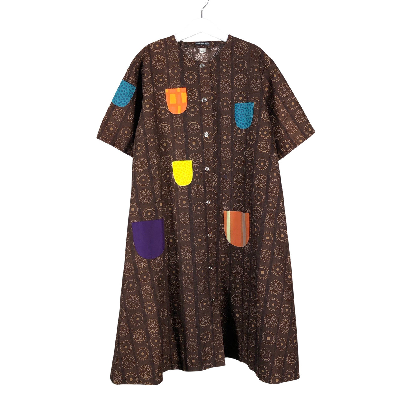 Tyttöjen Marimekko - Kangasmekko, koko 146 - 152 - Ruskea (1)