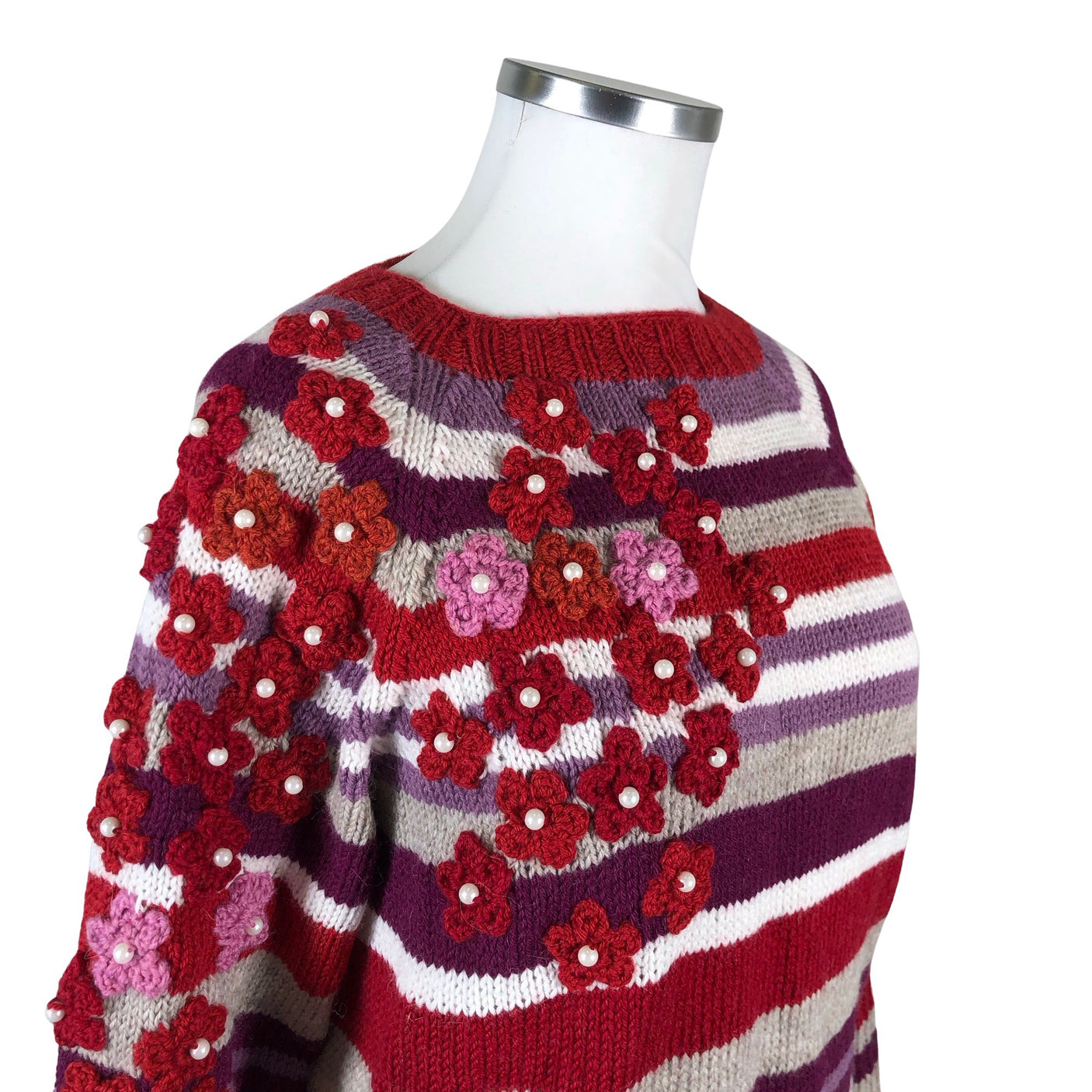 Naisten Handmade - Neuletunika, koko 42 - Punainen (3)