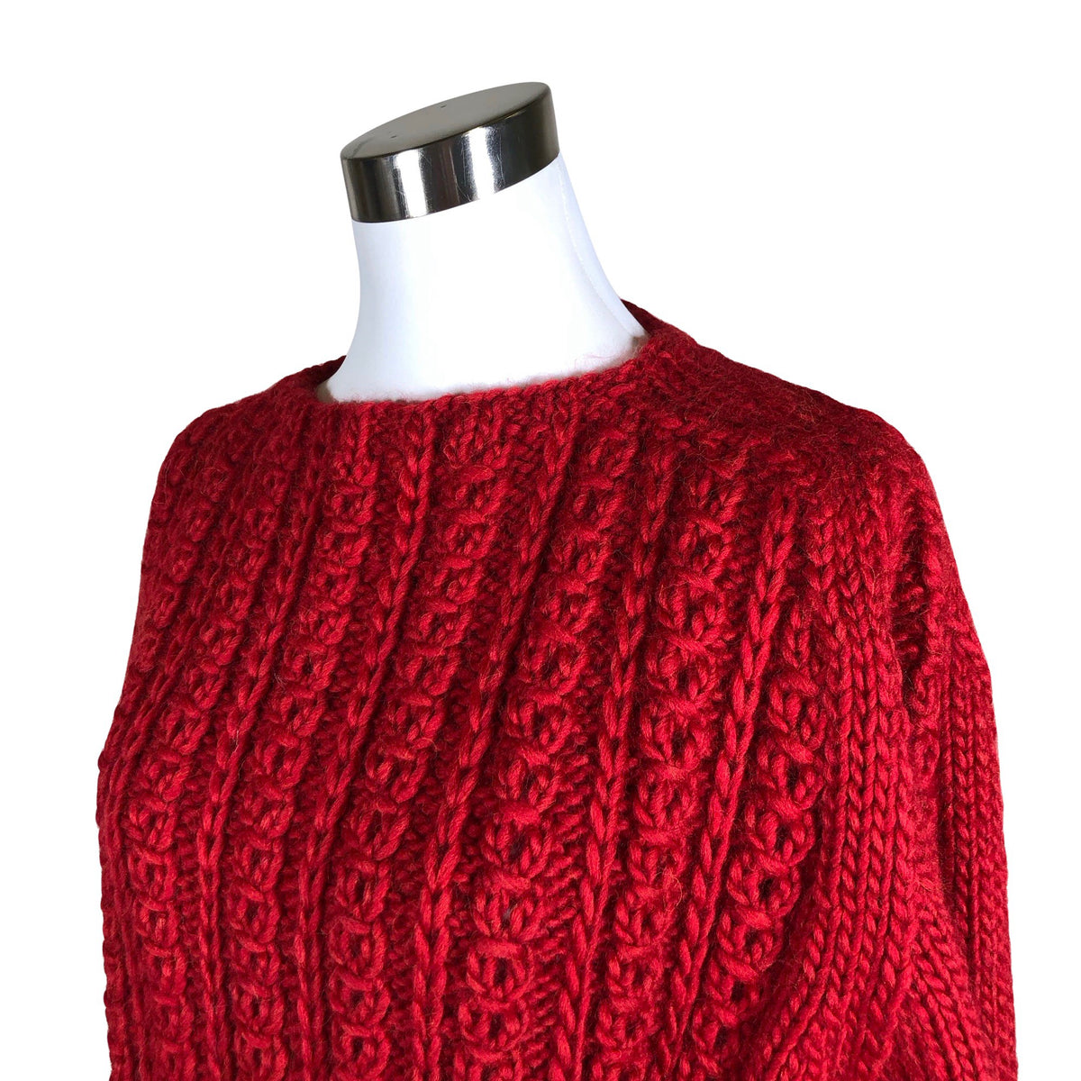 Naisten Handmade - Neulepaita, koko 40 - Punainen (3)