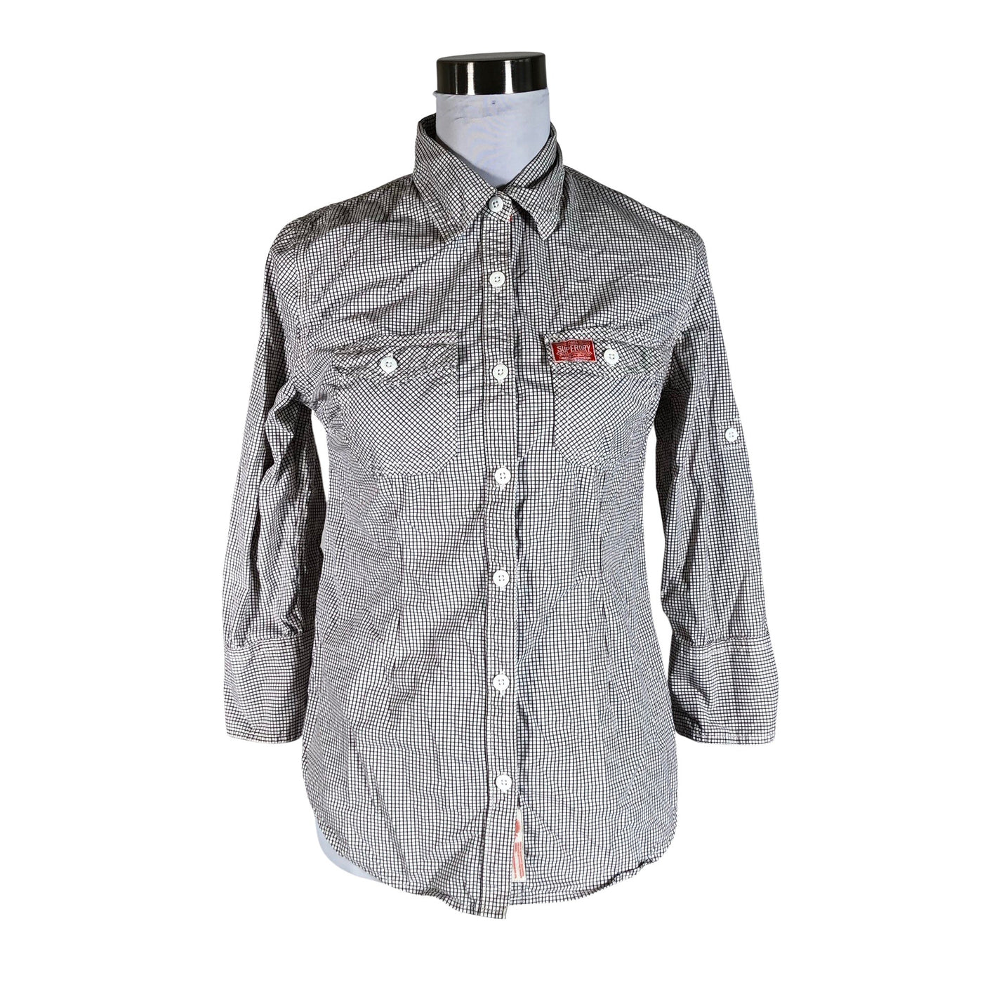 Naisten Superdry - Kauluspaita, koko 38 - Beige (1)