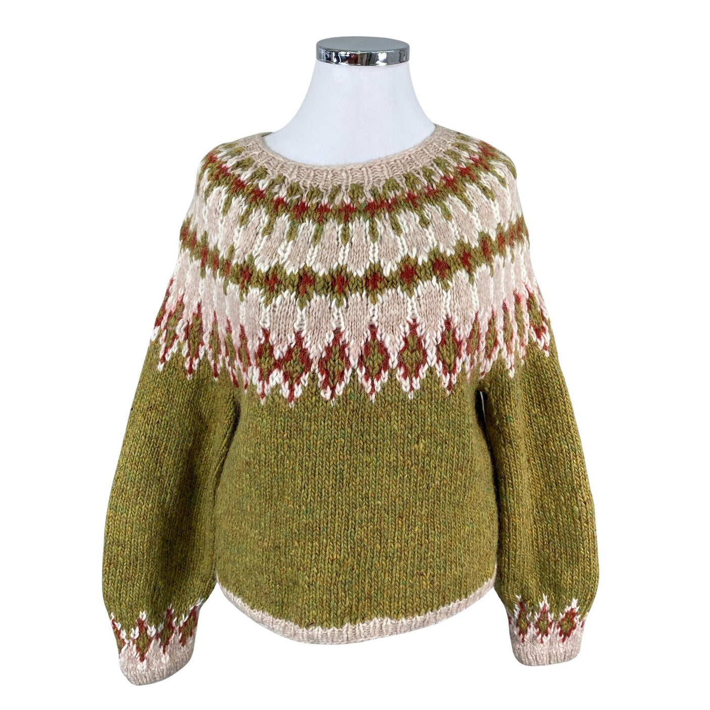 Naisten Handmade - Neulepaita, koko 44 - Vihreä (1)