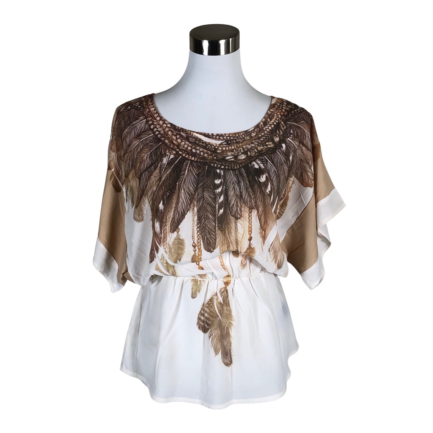 Naisten Bebe - Lyhythihainen pusero, koko 36 - Beige (1)