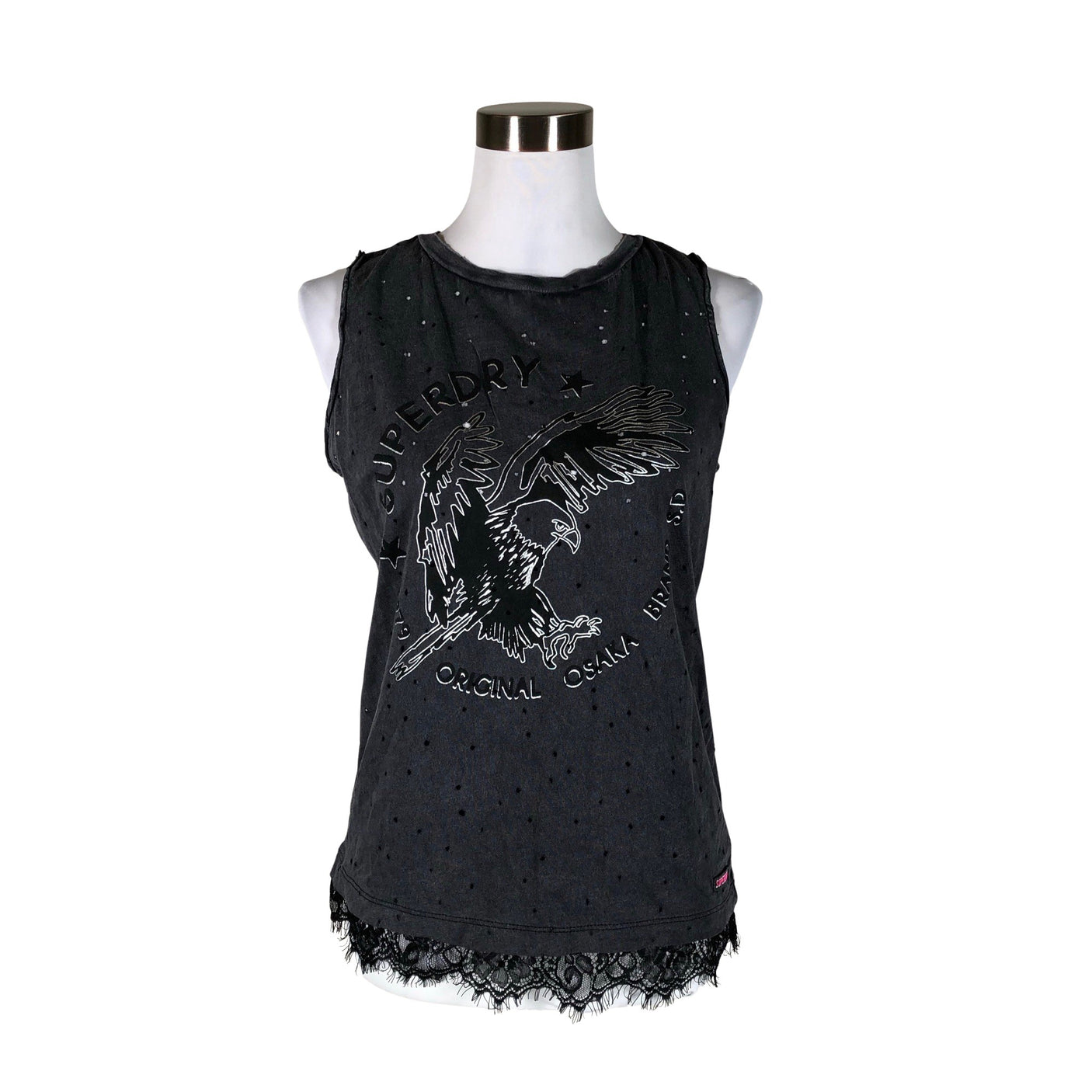 Naisten Superdry - Trikootoppi, koko 36 - Harmaa (1)