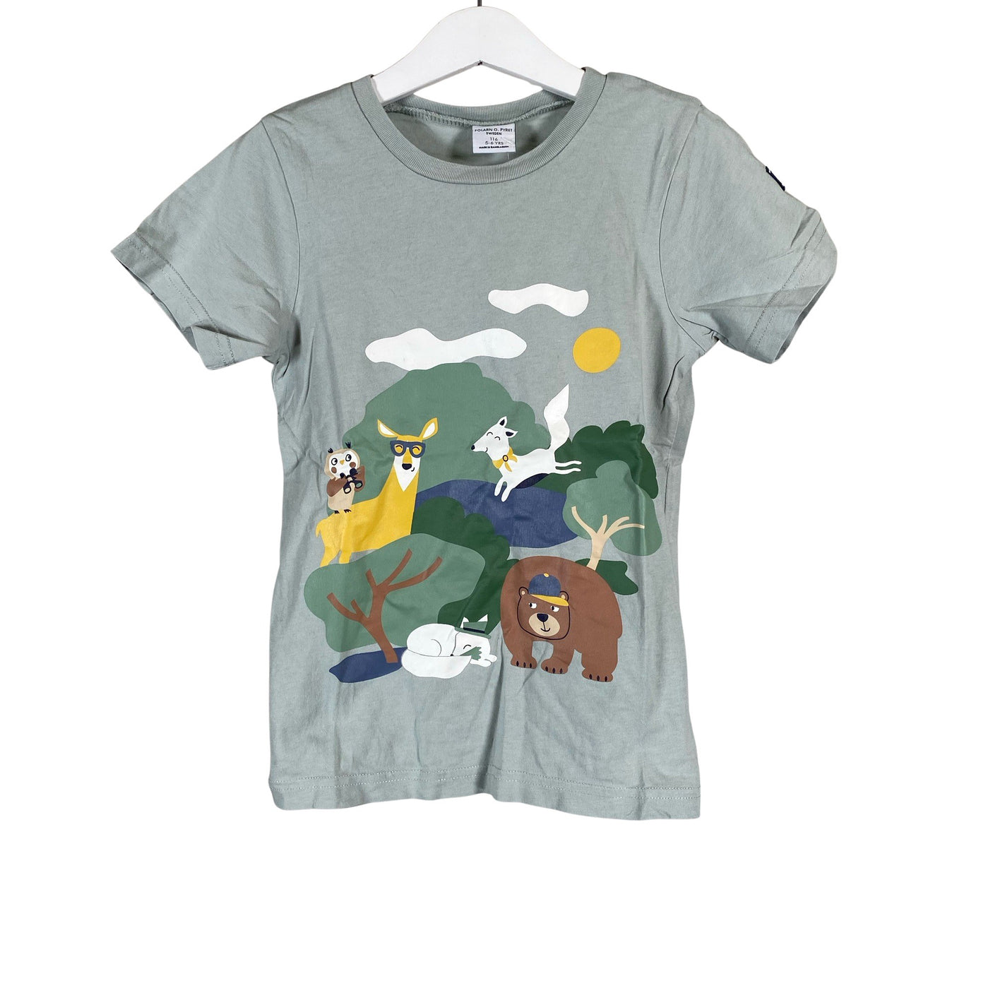 Unisex Polarn O. Pyret - T-paita, koko 110 - 116 - Vihreä (1)