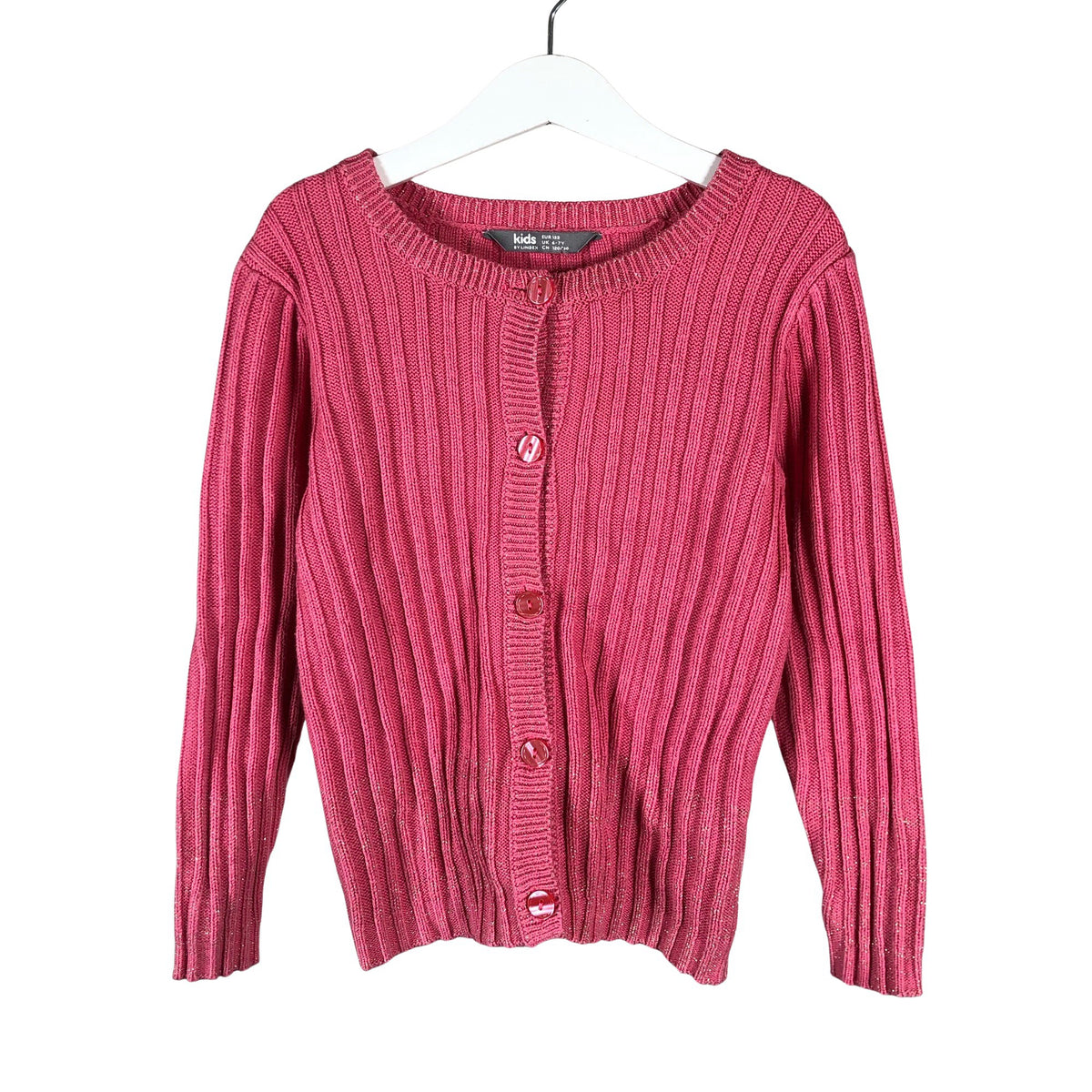 Tyttöjen Lindex - Neuletakki, koko 116 - 122 - Pinkki (1)
