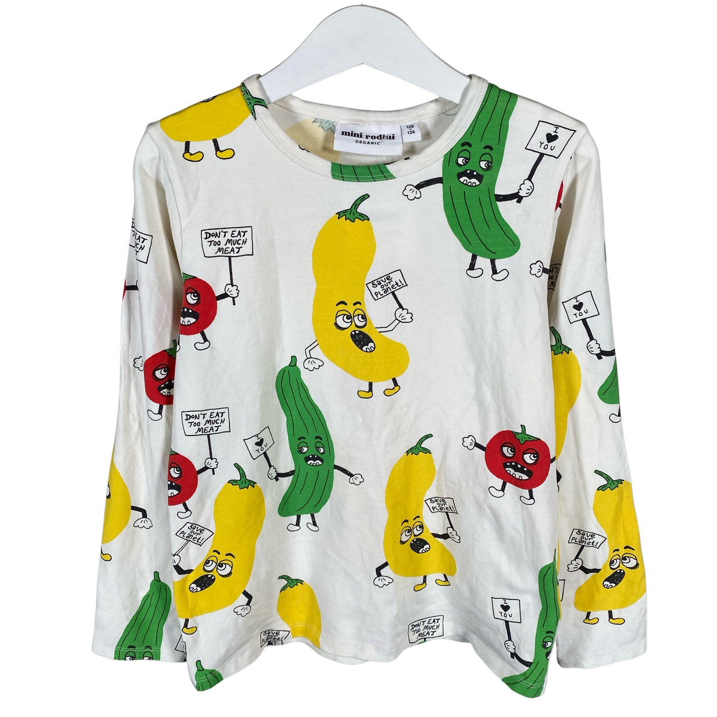 Unisex Mini Rodini - Trikoopaita, koko 128 - 134 - Valkoinen (1)