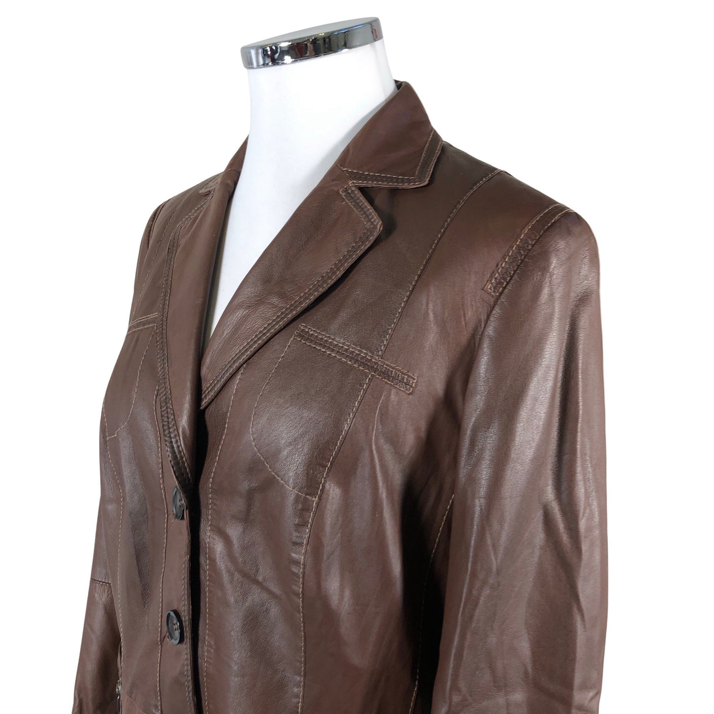 Naisten Gerry Weber - Nahkatakki, koko 46 - Ruskea (2)